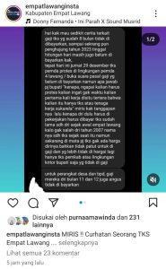 Ss curhatan hati seorang tks di media sosial instagram. (Fir/KBR4L)