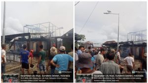 Dua Rumah di Desa Batu Bidung Hangus Terbakar, Diduga Akibat Korsleting Listrik. (Poto: Kabarempatlawang com)