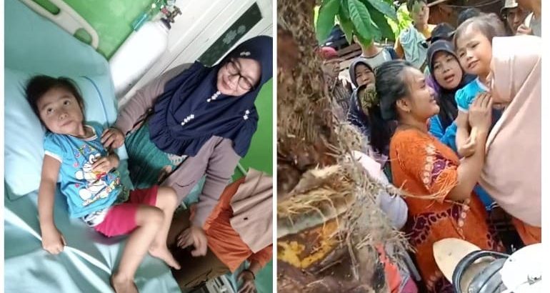 Bocah 5 tahun (Serli) ditemukan dengan keadaan selamat. (Poto: Fir/Kabarempatlawang.com)