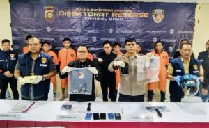 7 Pelaku Curas Sadis yang Lukai Bendahara Samsat Empat Lawang Dibekuk Tim Jatanras Krimum Polda Sumsel. (Poto: Humas Polda Sumsel/KBR)