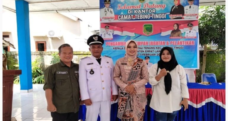 Kepala Desa Rantau Tenang M Ismail usai di lantik. (Poto: fir/Kbr)